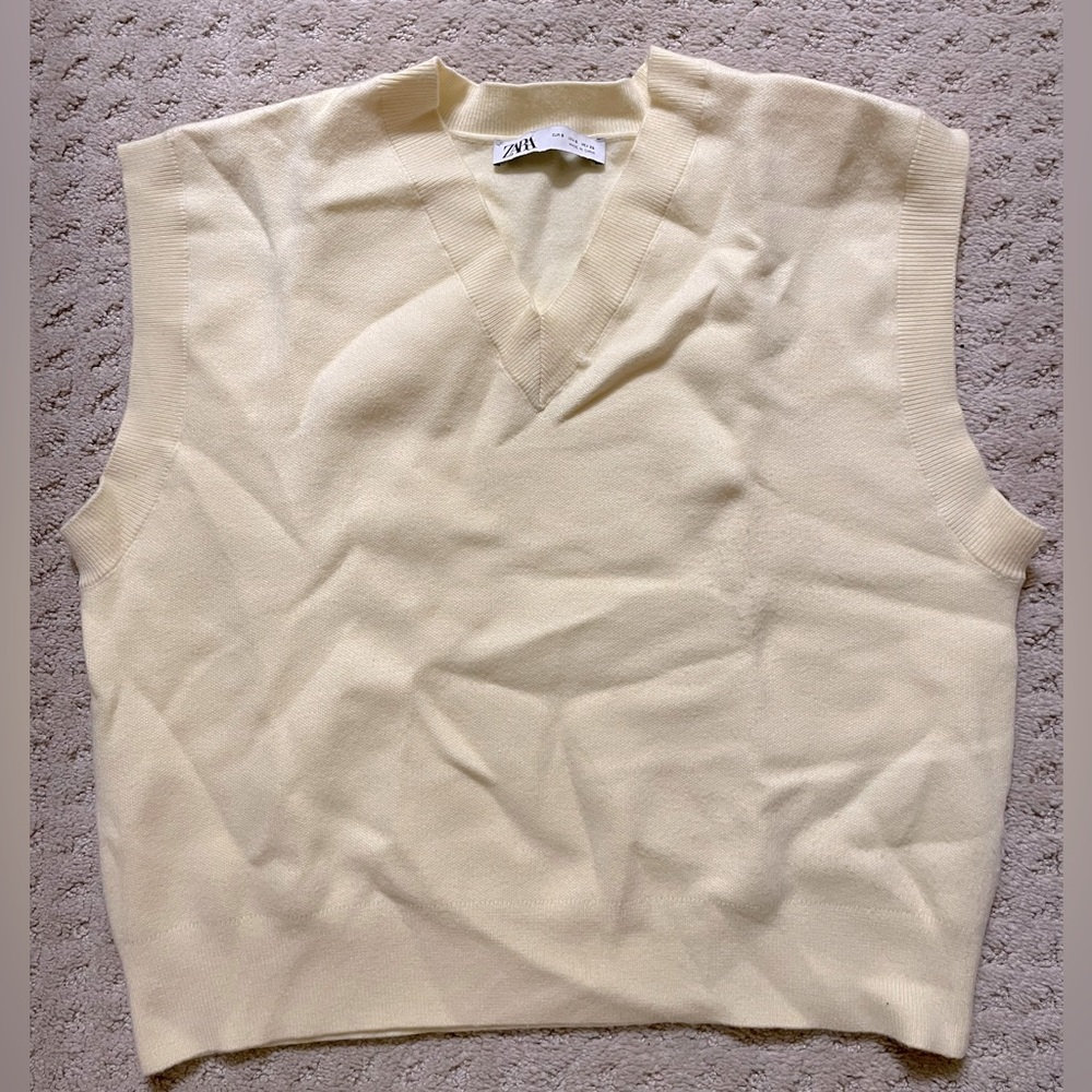 Yellow ZARA sweater vest
